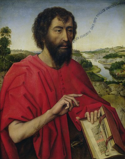 Johannes der Täufer, linkes Flügelbild des Triptychons der Familie Braque von Rogier van der Weyden